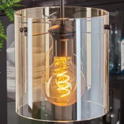 hofstein Suspension - Verre Parane Ambre, 5 lumières