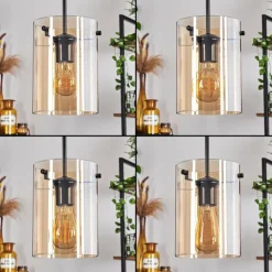 hofstein Suspension - Verre Parane Ambre, 5 lumières