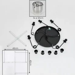 hofstein Suspension - Verre Parane Clair, Fumé, 5 lumières
