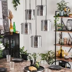 hofstein Suspension - Verre Parane Fumé, 5 lumières