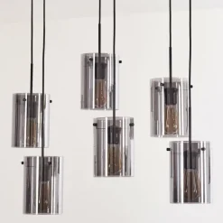 hofstein Suspension - Verre Parane Fumé, 6 lumières