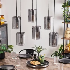 hofstein Suspension - Verre Parane Fumé, 6 lumières