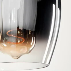 hofstein Suspension - Verre Vevino Chrome, Clair, Fumé, 3 lumières