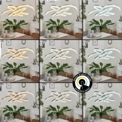 hofstein Suspension Vignats LED Nickel mat, 4 lumières* Éclairage Led