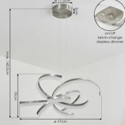 hofstein Suspension Vignats LED Nickel mat, 4 lumières* Éclairage Led