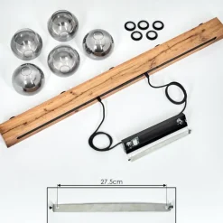 Suspension Verre Fumé-hofstein Suspension Vouhet Brun, Couleur bois, Noir, 5 lumières