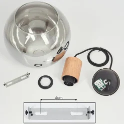 Suspension Verre Fumé-hofstein Suspension Vouhet Brun, Couleur bois, Noir, 1 lumière