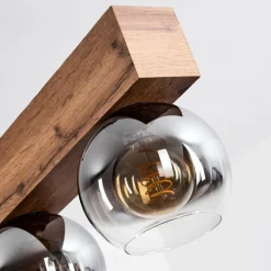 Suspension Verre Fumé-hofstein Suspension Vouhet Brun, Couleur bois, Noir, 6 lumières
