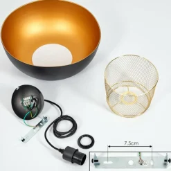 Lampes Dorées-hofstein Suspension Wambez Noir, 1 lumière