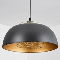 Lampes Dorées-hofstein Suspension Wambez Noir, 1 lumière