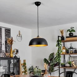 Lampes Dorées-hofstein Suspension Wambez Noir, 1 lumière