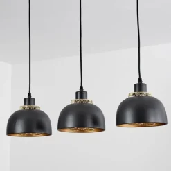Lampes Dorées-hofstein Suspension Wambez Noir, 3 lumières