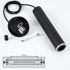 Lampes Vintages & Rétros-hofstein Suspension Wheelwright Nickel mat, Noir, 1 lumière