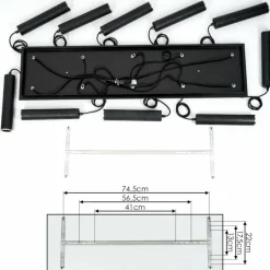 Lampes En Bois-hofstein Suspension Wheelwright Nickel mat, Noir, 10 lumières