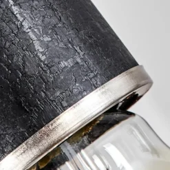 hofstein Suspension Wheelwright Nickel mat, Noir, 3 lumières