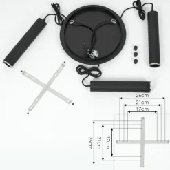 hofstein Suspension Wheelwright Nickel mat, Noir, 3 lumières