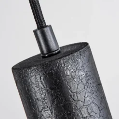 hofstein Suspension Wheelwright Nickel mat, Noir, 3 lumières