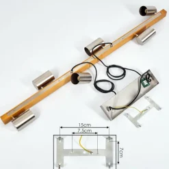 Lampes Industrielles-hofstein Suspension Zuoz Écru, Nickel mat, 6 lumières