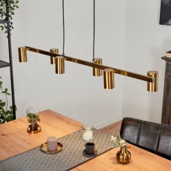 Lampes Industrielles-hofstein Suspension Zuoz Vieux laiton, 6 lumières