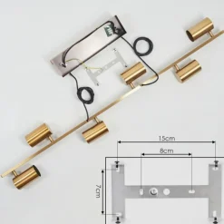Lampes Industrielles-hofstein Suspension Zuoz Vieux laiton, 6 lumières