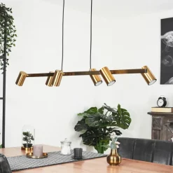 Lampes Industrielles-hofstein Suspension Zuoz Vieux laiton, 6 lumières