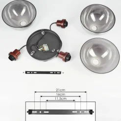 hofstein Suspension Aannestad Bois foncé, Noir, 3 lumières