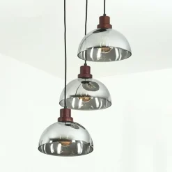 hofstein Suspension Aannestad Bois foncé, Noir, 3 lumières