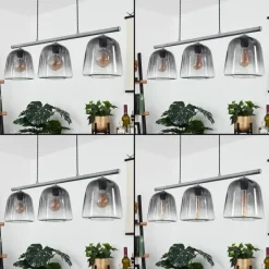 Suspension Verre Fumé-hofstein Suspension Aarburg Argent Oxydé, 3 lumières