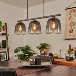 Suspension Verre Fumé-hofstein Suspension Aarburg Argent Oxydé, 3 lumières