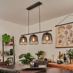 Suspension Verre Fumé-hofstein Suspension Aarburg Argent Oxydé, 3 lumières