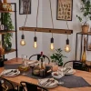 Lampes Industrielles-hofstein Suspension Aarhus Bois foncé, Noir, 4 lumières