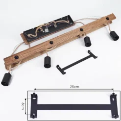 Lampes Industrielles-hofstein Suspension Aarhus Bois foncé, Noir, 4 lumières