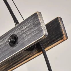 Lampes Industrielles-hofstein Suspension Aarhus Bois foncé, Noir, 4 lumières