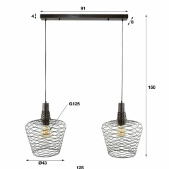 Lampes Industrielles-hofstein Suspension Accent Cuivre, 2 lumières