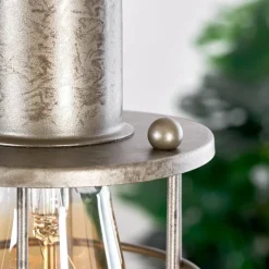 Style Boho-Chic-Lampe Suspension Adama Bois foncé, Noir, 5 lumières