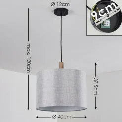 Lampes En Tissu-hofstein Suspension Adelboden Bois clair, Noir, 1 lumière