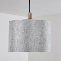 Lampes En Tissu-hofstein Suspension Adelboden Bois clair, Noir, 1 lumière