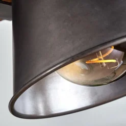 Lampes Vintages & Rétros-hofstein Suspension Aduard Bois foncé, Noir, 5 lumières