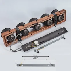 Lampes Vintages & Rétros-hofstein Suspension Aduard Bois foncé, Noir, 5 lumières