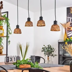 Style Boho-Chic-hofstein Suspension Aeschi Noir, 4 lumières