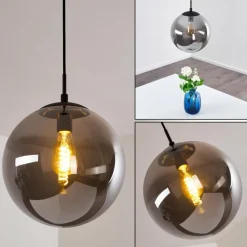 hofstein Suspension Agropoli Fumée, Noir, 1 lumière