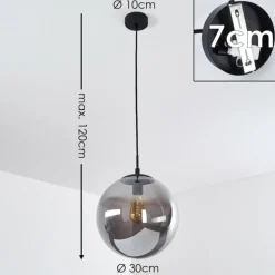 hofstein Suspension Agropoli Fumée, Noir, 1 lumière
