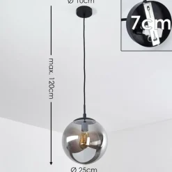 hofstein Suspension Agropoli Fumée, Noir, 1 lumière