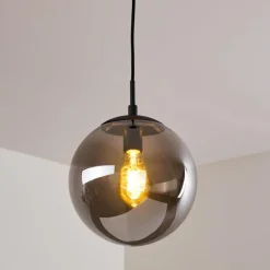 hofstein Suspension Agropoli Fumée, Noir, 1 lumière