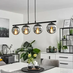 hofstein Suspension Agropoli Noir, 4 lumières