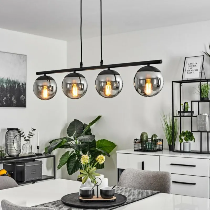 hofstein Suspension Agropoli Noir, 4 lumières