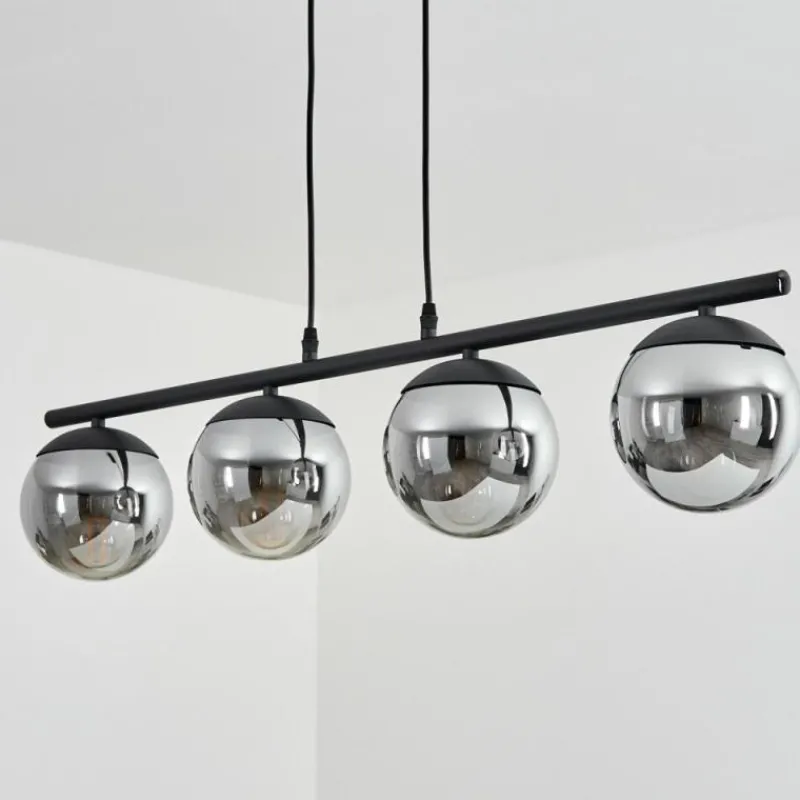 hofstein Suspension Agropoli Noir, 4 lumières
