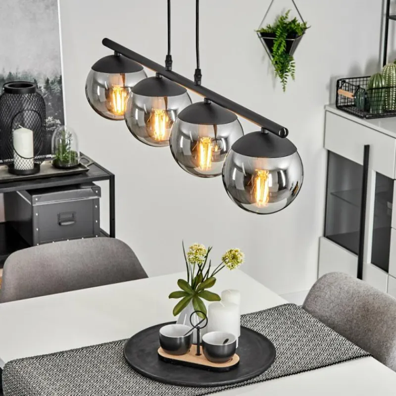 hofstein Suspension Agropoli Noir, 4 lumières