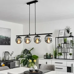 hofstein Suspension Agropoli Noir, 4 lumières