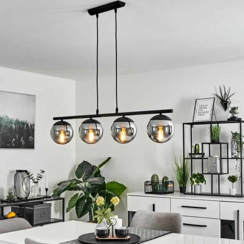 hofstein Suspension Agropoli Noir, 4 lumières